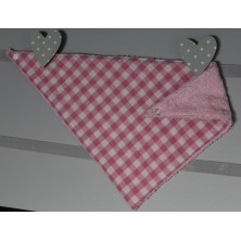 Bavoir Foulard Vichy Rose sur rose